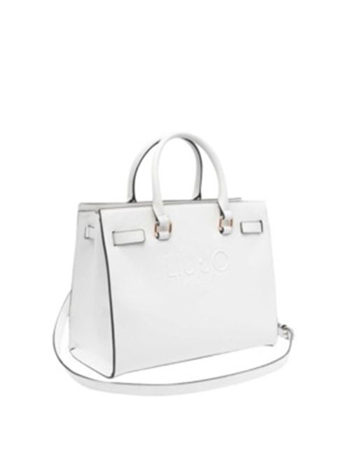 borsa donna a mano/tracolla logo ecopelle bianca LIU JO | AA5149-E008701065